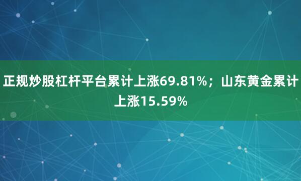 正规炒股杠杆平台累计上涨69.81%；山东黄金累计上涨15.59%